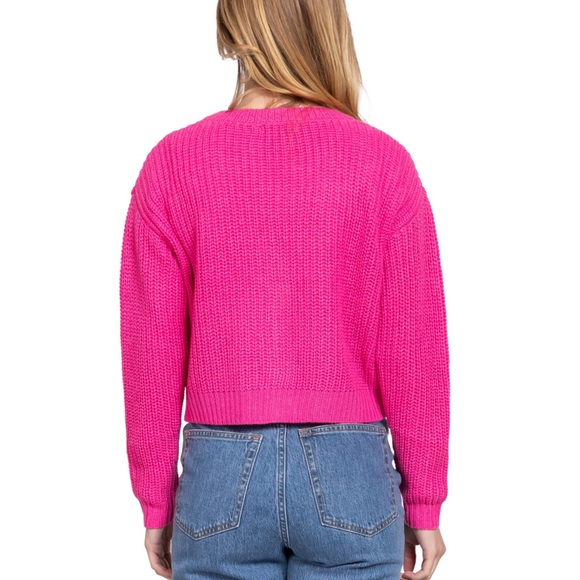 NWT Pink Long Sleeve Sweater Cardigan - Picture 5 of 5